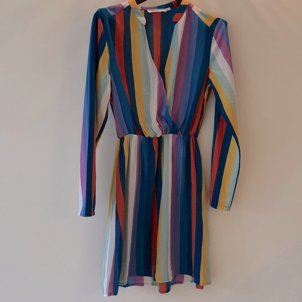 All in Favor Rainbow Striped Dress